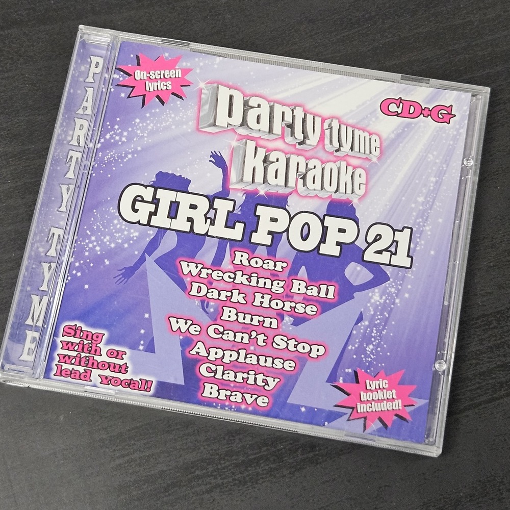 Party Tyme Karaoke Girl Pop 21 CD Purple CD+G Katy‎ Perry Miley Cyrus Lady Gaga